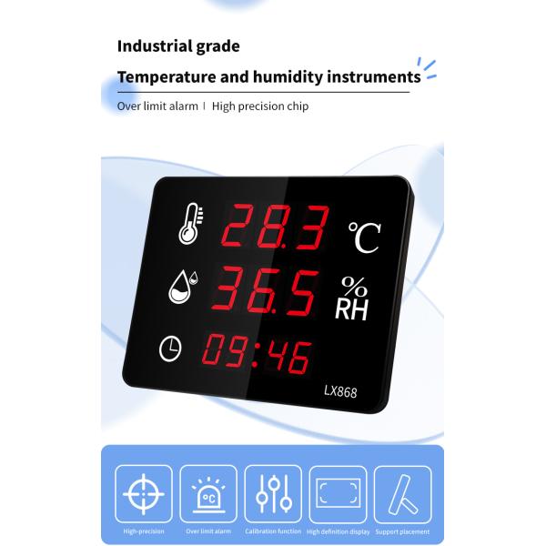 Electronic Temperature and Humidity Meter Household Indoor Industrial High-precision Display Wall Mounted Outdoor Thermometer
