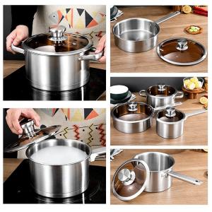 Multi-function Kitchen Cookware Silver Cooking Pot Set Stainless Steel Cookware