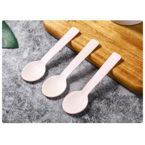 100mm Birchwood Disposable Wooden Dessert Spoons For Eating 100 Pcs