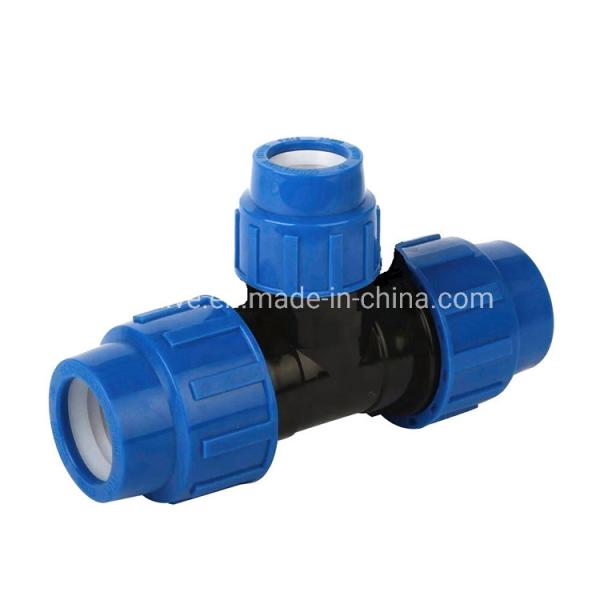 Buy PP Compression Fittings PP Reducing Tee for 16mm to 110mm 1/2" to 4" Complete Size at wholesale prices
