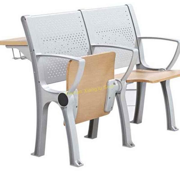 Plywood Metal University College Classroom Furniture / Foldable School Desk And