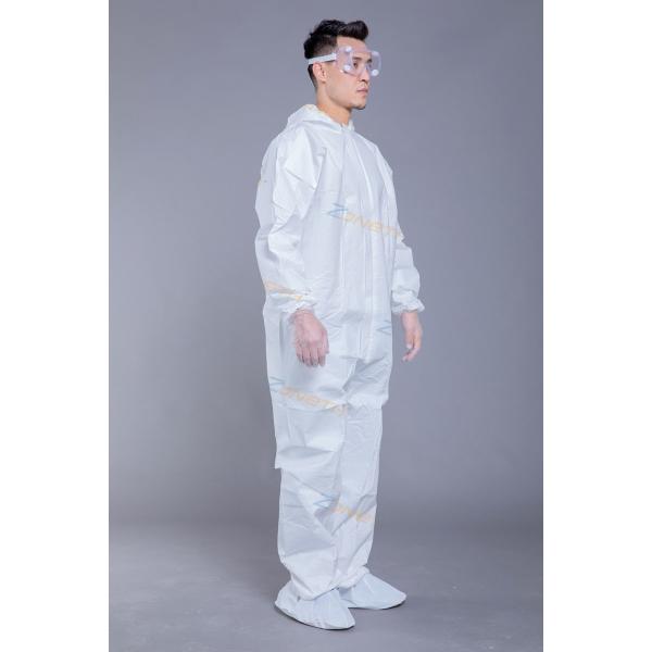 Buy Sewing Bonding Heat Sealing 55GSM Microporous SF Hooded Coverall at wholesale prices