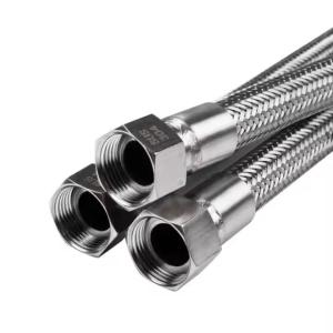 Galvanized Steel Braided Flex Hose Threaded Connection Of Flexible Hoses