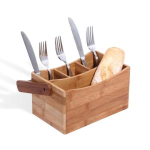 Quality bamboo silverware sorter silverware caddy for sale