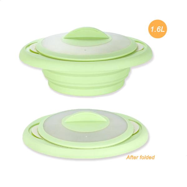 Buy 1600ml Foldable Silicone Food Steamer With Lid at wholesale prices