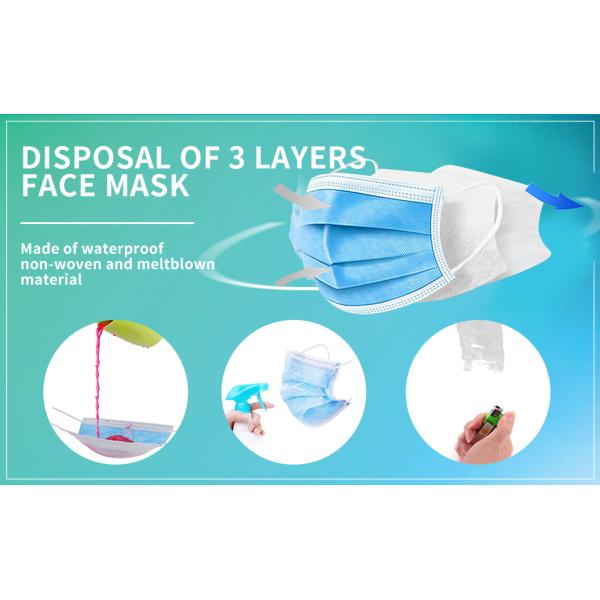 Medical Disposable Face Mask 3 Ply SS+Meltblown+SS Surgeon Face Mask With Ear Loop Or Tie On