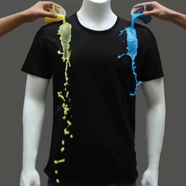Black Technology Mens Nano Tech T Shirts Plain Dyed O Neck Short Sleeve