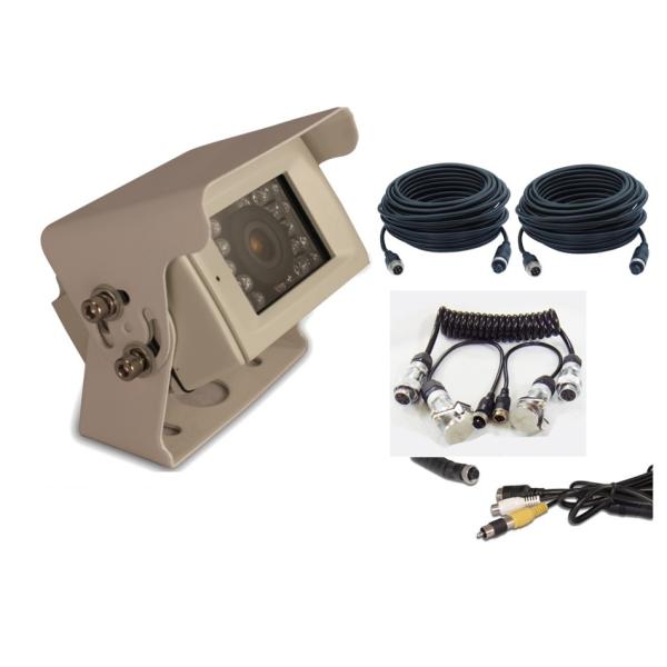 Coiled 7 Pin Trailer Vision Systems Cable With Plastic Plug For 3 Camera Video