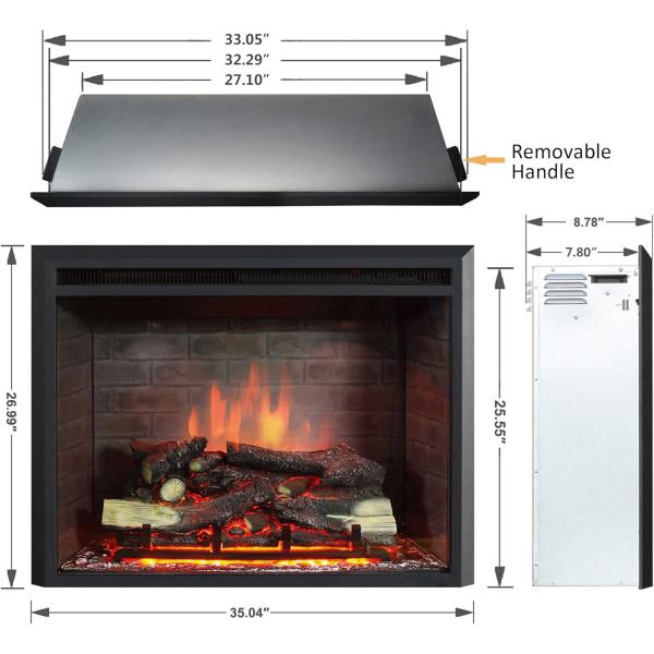 Experience the Warmth and Ambiance of AJUNION Modern 33inch Electric Fireplace Heater