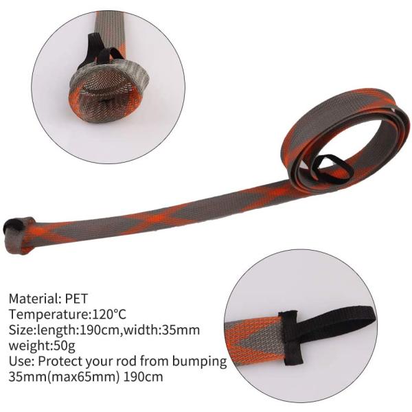 Expandable PET Braided Fishing Rod Protective Sleeves Flame Retardant