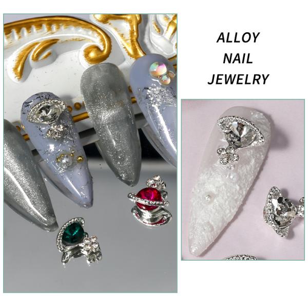 Alloy Jewelry Planet Nail Art Charms with Luxury Diamond Stones and Crystal Rhinestones