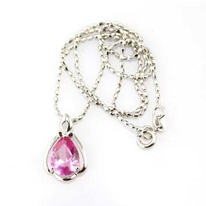 Women Jewelry 18K Rose Gold Plated 925 Silver 8mmx10mm Pear Pink Cubic Zircon