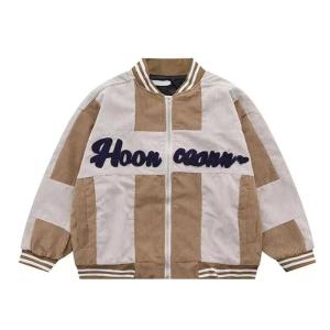 Patchwork Varsity Corduroy Letterman Jacket S Vintage Casual Baseball Jacket