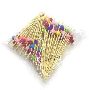 China Custom Logo Art Natural Craft Fruit Bamboo Stick Skewers on sale