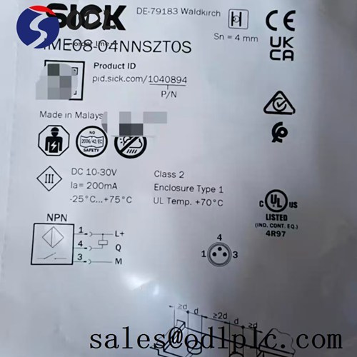 IME08-04NNSZTOS PLC Sensing proximity sensor within a range of 3.24mm, M8 X 1