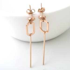 China Fashion Accessories Women Stainless Steel Ellipse Long Drop Earring on sale