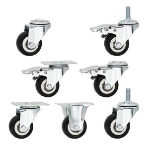 Small Size Light Duty Casters PVC Wheels 360 Dgree Rotating Swivel Bolt Hole