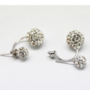 Women Jewelry Double Ball Rhinestone Crystal Stud Earrings(EEBALL02)