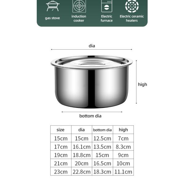 Hot Selling Kitchen 5 Pcs Cooking Pot 410 Stainless Steel Cookware Set Kitchen Soup Stock Pot Set