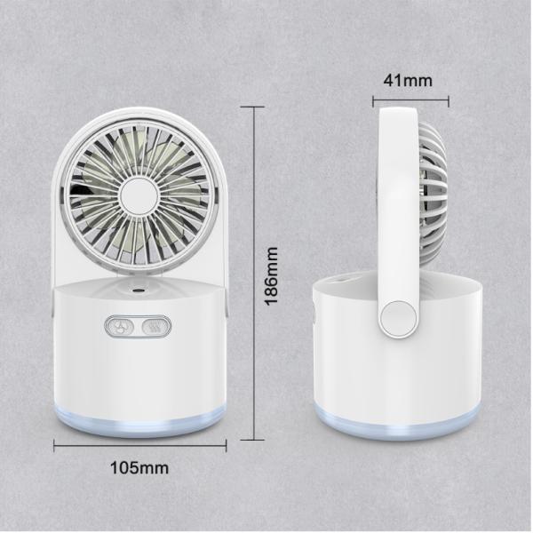 Household USB Rechargeable Water Mist Fan for Home Office Cooling and Humidifying