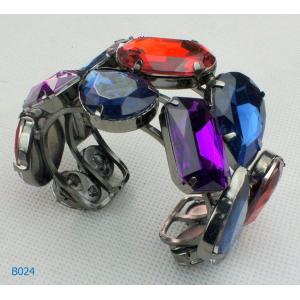 Fashion OEM /ODM metal bangles with gunmetal plated and gemstones