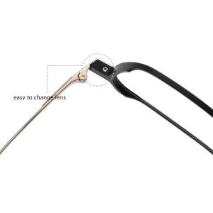 Non Prescription Titanium Cable Temple Eyeglasses Clear Lenses CE