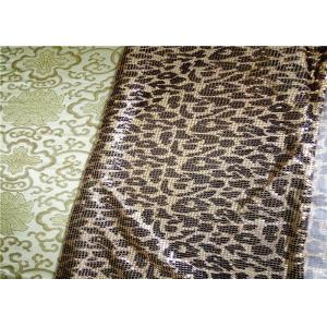 Fashionable Metallic Mesh Fabric / Leopard Aluminum Sequin Fabric CE Approved