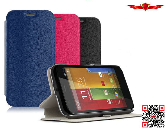 New Hot Selling 100% Qualify Ultra Thin PU Flip Leather Cover Case For MOTO G Colorful