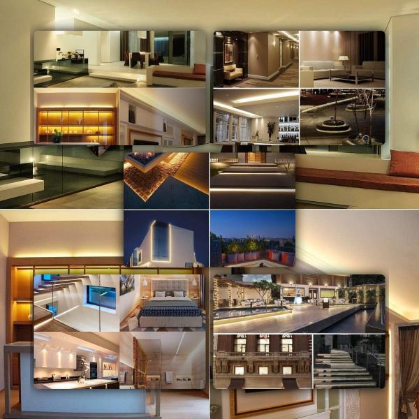 12V Flexible LED Strip Lights Waterproof 120 LEDS Warm white LED Light Strips, Pack of 16.4ft/5m