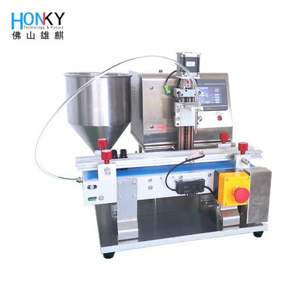 Desktop Conveyor Type Skin Care Cream Bottle Filling Machine With Q-R Ceramic