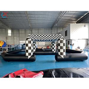 Black And White Factory Inflatable Large Track Racing Inflatable Obstacle Course