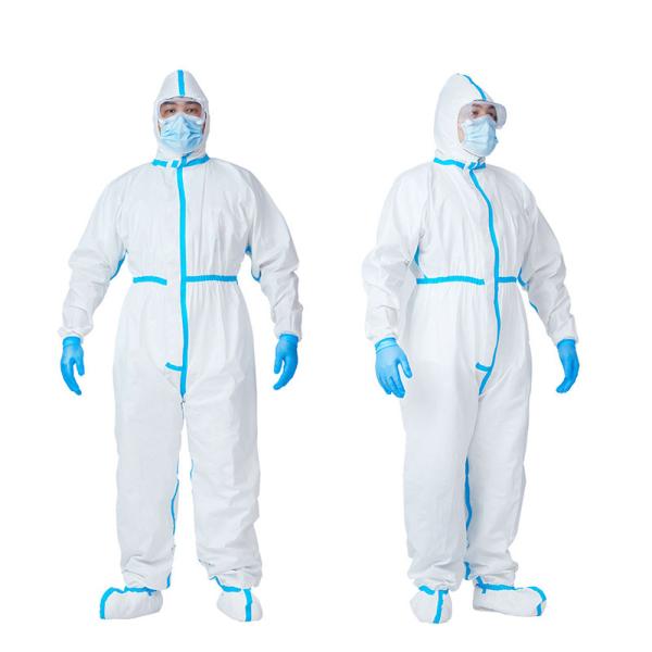Buy Conjoined Microporous Disposable Protective Coverall With Cap And Foot Cover at wholesale prices