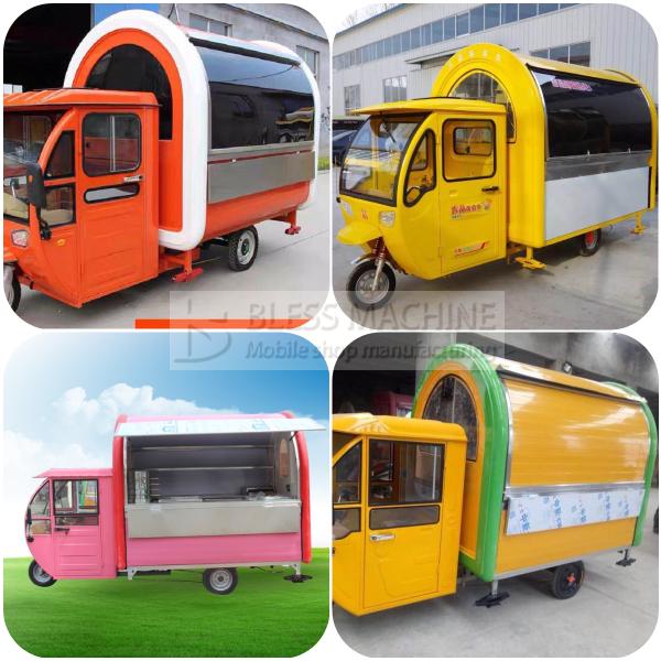 Customized 1.5KW-4.5kw Three Wheels Electric Scooter Food Cart Tuk Tuk Mobile Kitchen Tricycle