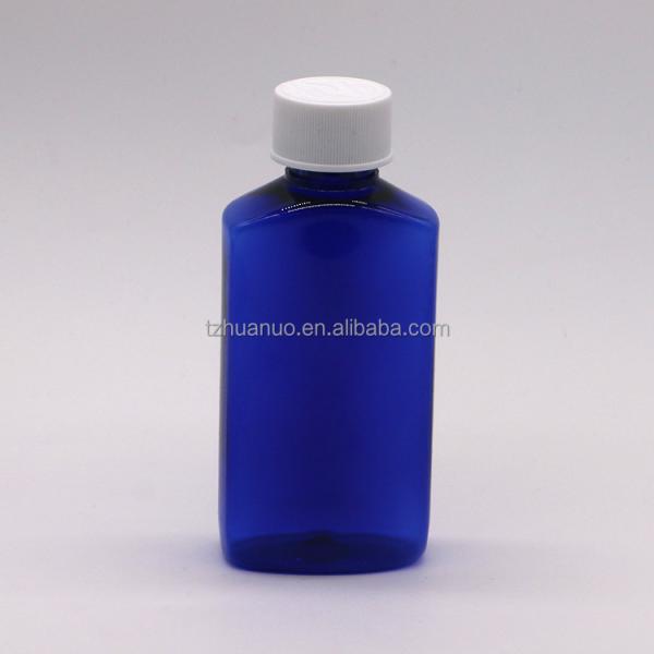 Base Material PET 120ML Square Sterile Cough Syrup Oral Liquid Bottle Child Safety Cap