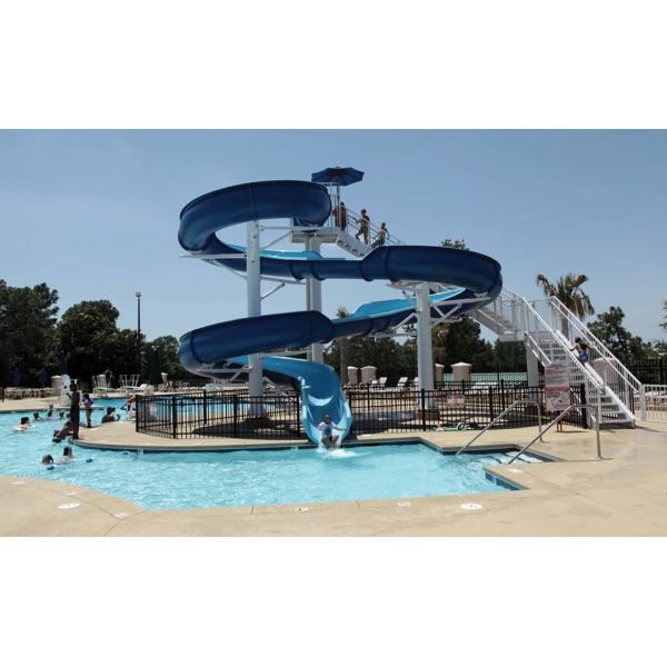 Commercial Water Park Water Entertainment Game Orange Spiral Single Slide For Adult