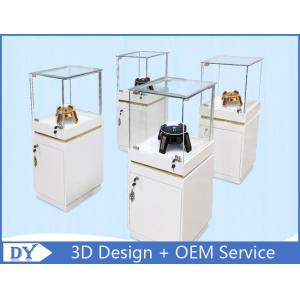 Simple Matte White Wood Jewelry Tower Display With Lights Fully Assembly