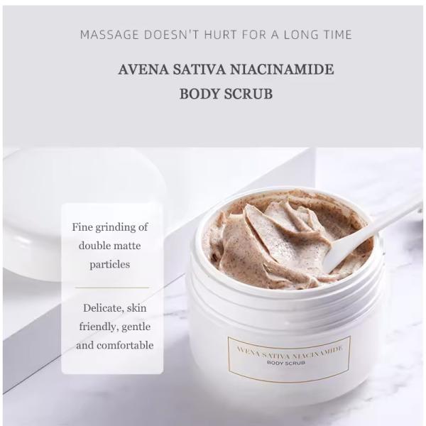 Natural Organic Oat Niacinamide Body Scrub Exfoliating Anti Aging Cellulite Dead Scrub