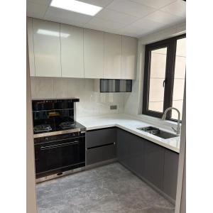 Modern Kitchen Cupboard Melamine Kitchen White Lacquer Chinese Furniture