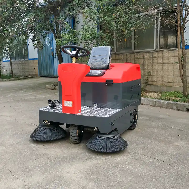 Electric All Closed Cab Floor Sweeper Driving Type Road Sweeper Street Cleaning Machine