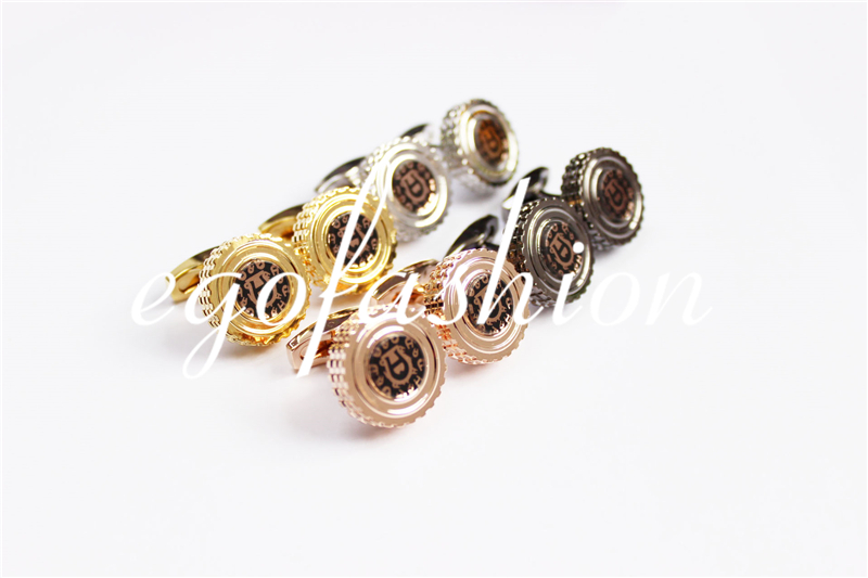 Rose Gold Black Silver Golden Cuff Links for Man Top Brand Aigner Copy Cufflinks for Man