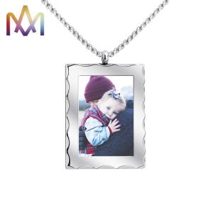 55CM Chain Womens Engraved SS304 Unique Photo Necklace