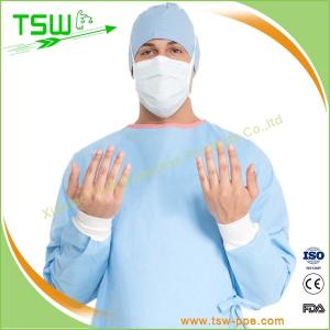 Waterproof Disposable Knitted Cuff PP SMS Isolation Gowns