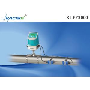 KUFF2000 Clamp On Ultrasonic Flow Meter Main Unit And Sensor Fixed On Pipe