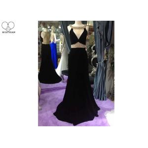 Luxury Mermaid Style Prom Dress , Small Tail Sleeveless Ball Gown Top Hollow