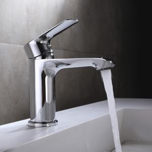 Brass Modern Single Hole Single Handle Basin Mixer in Chrome