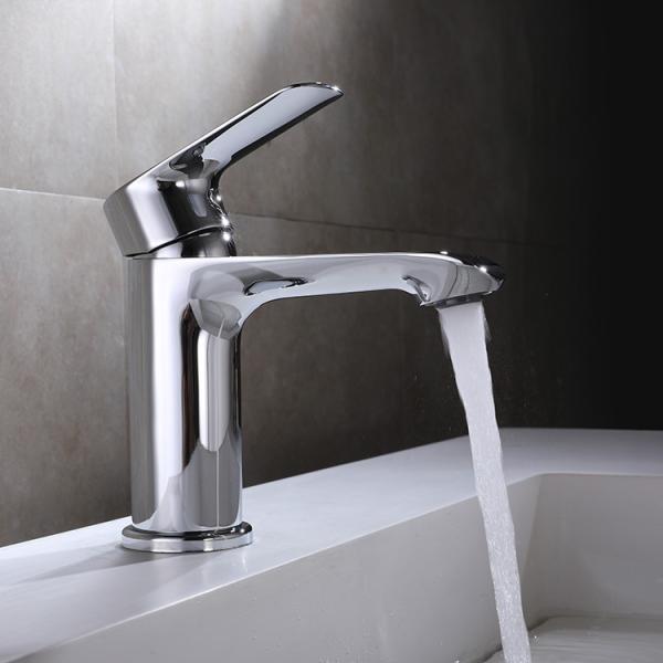 Buy Brass Modern Single Hole Single Handle Basin Mixer in Chrome at wholesale prices