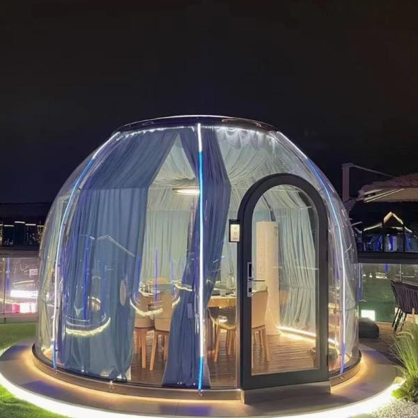 Solid Sheet Homes Prefab Outdoor Bubble Tent Restaurant Night Scene Transparent Camping Tent