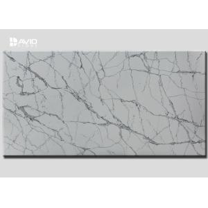 Grey White Color Quartz Stone Slab SGS Passed For Kitchen Countertop
