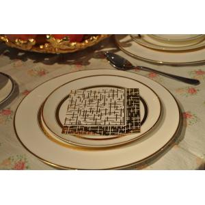 Biodegradable Gold Foil Napkin , 3ply Monogrammed Beverage Napkins