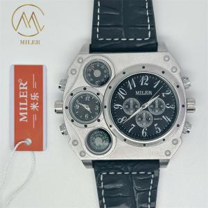 Customized Leather Strap Quartz Watch 30m Waterproof Quartz Wrist Watch